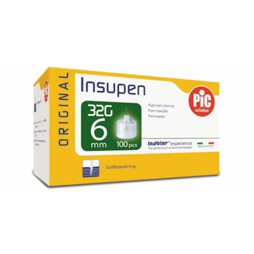 Insupen Sterile Insulin Pen Needle 32G 6mm Triple Sharpened