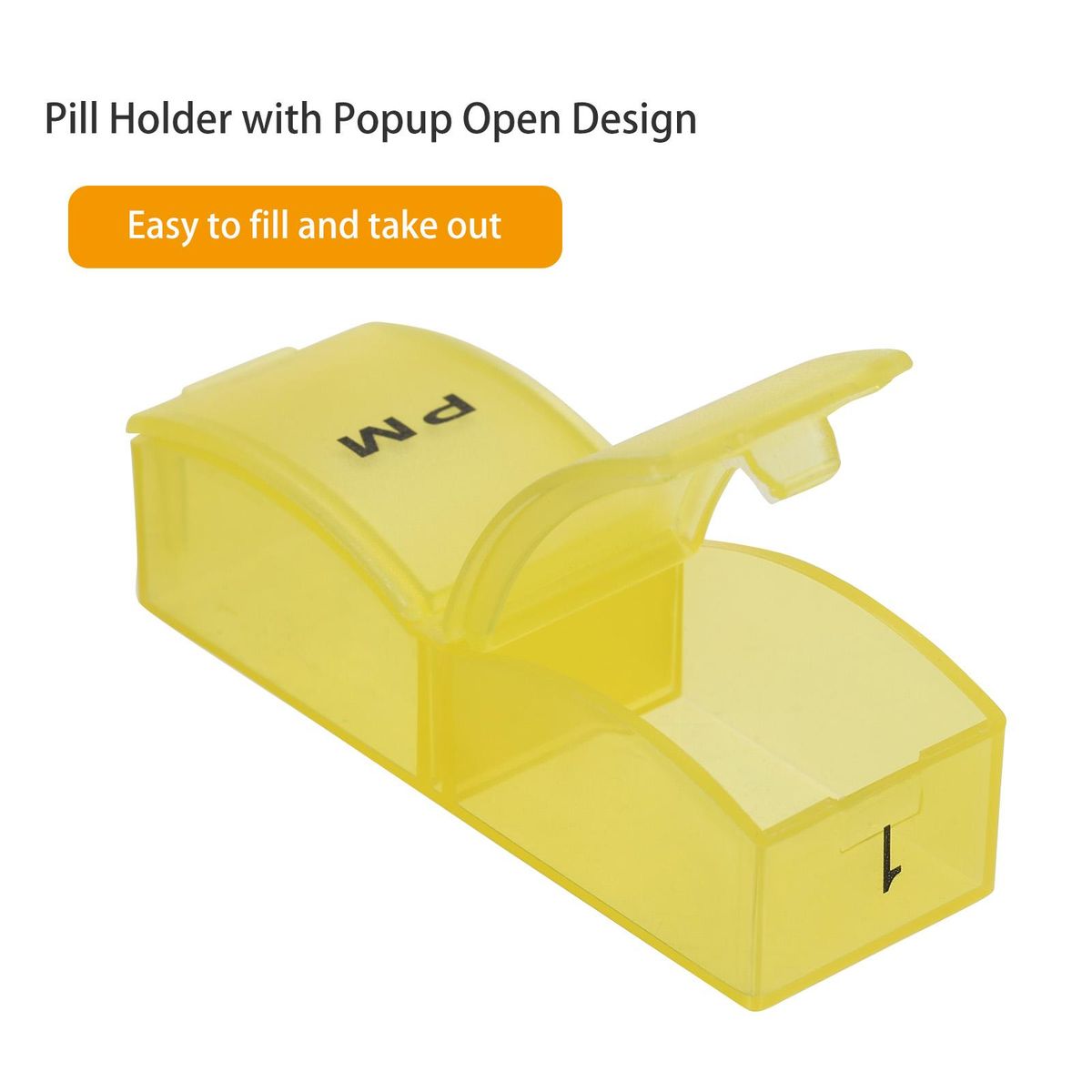 Monthly Pill Organizer Container with Popup Open Design 2 Times a Day AM PM Compartments Large Section Medicine Holder for Travel