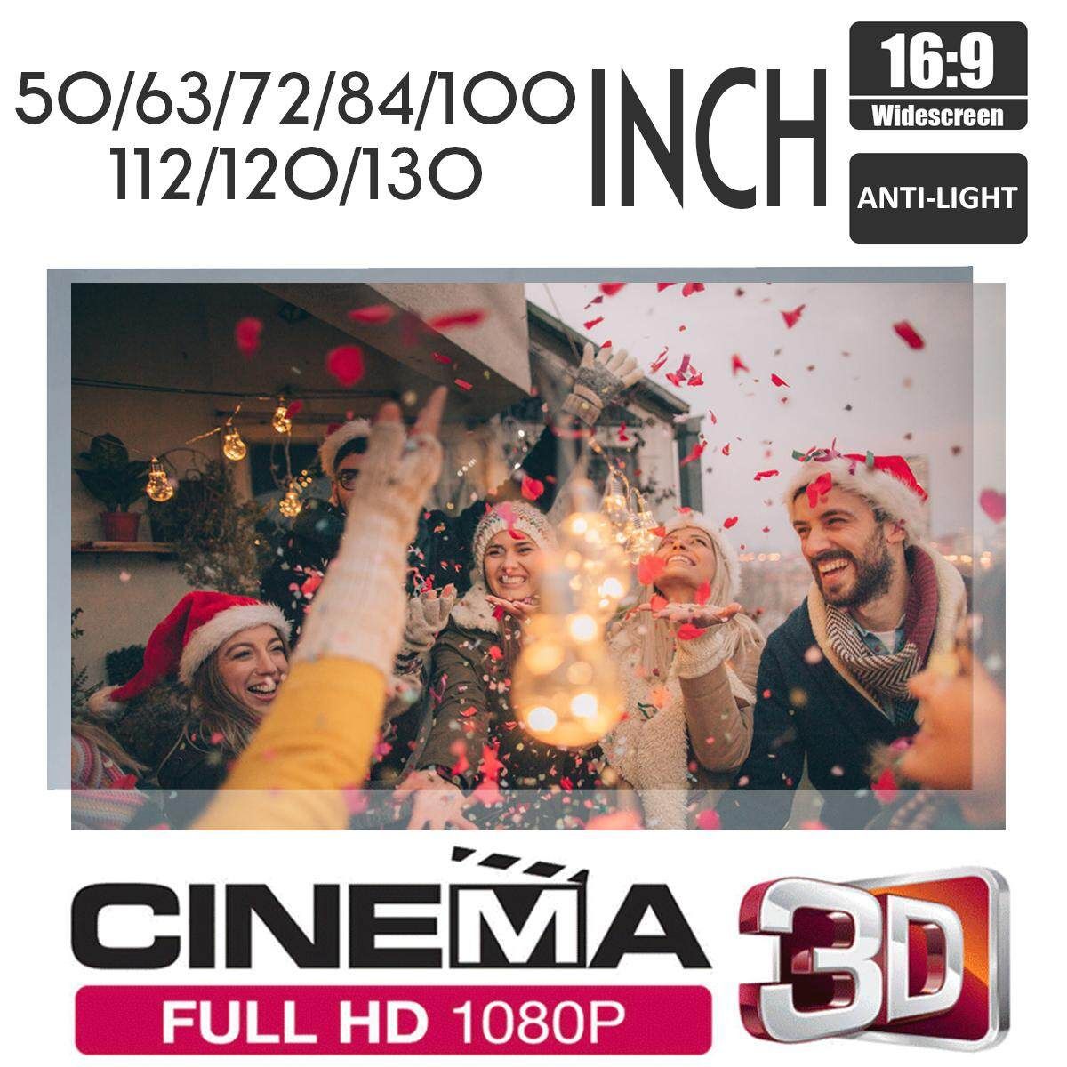 Anti-light 50/63/72/84/100/112/120/130'' 16:9 Wall Projector Screen Cinema Projection For Projector Home Cinema 130 Inch