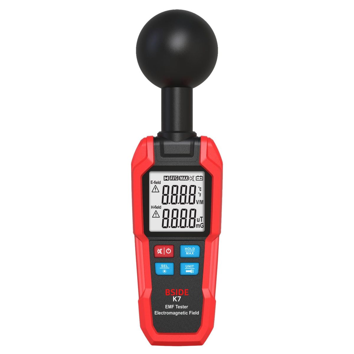 BSIDE Multifunctional Electric Field Magnetic Field Radiation Detector K7 Handheld Electromagnetic Radiation Tester EMF Meter   Portable Radio Frequency Detect Meter
