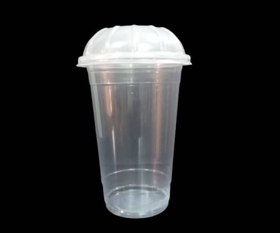 Disposable Smoothie Cups With Dome Lid - 50 Pieces (16Oz)