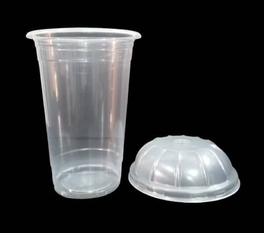 Disposable Smoothie Cups With Dome Lid - 50 Pieces (16Oz)