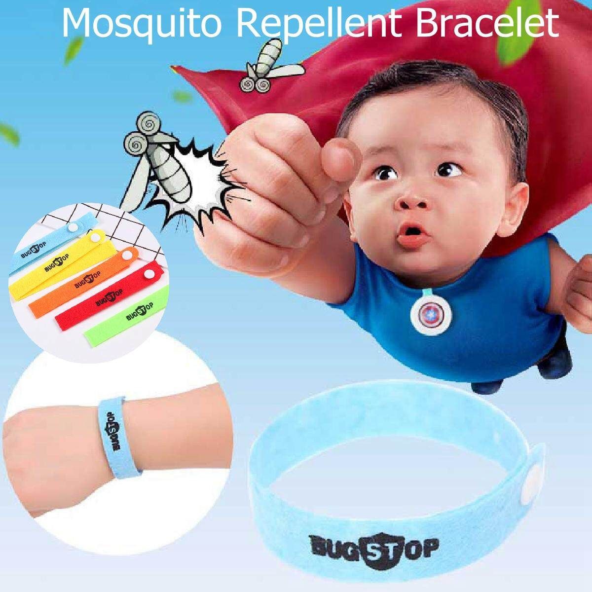 40Pcs Anti Mosquito Insect Bug Repellent Bracelet Children Natural Citronella Oil Wrist Band Camping Hiking