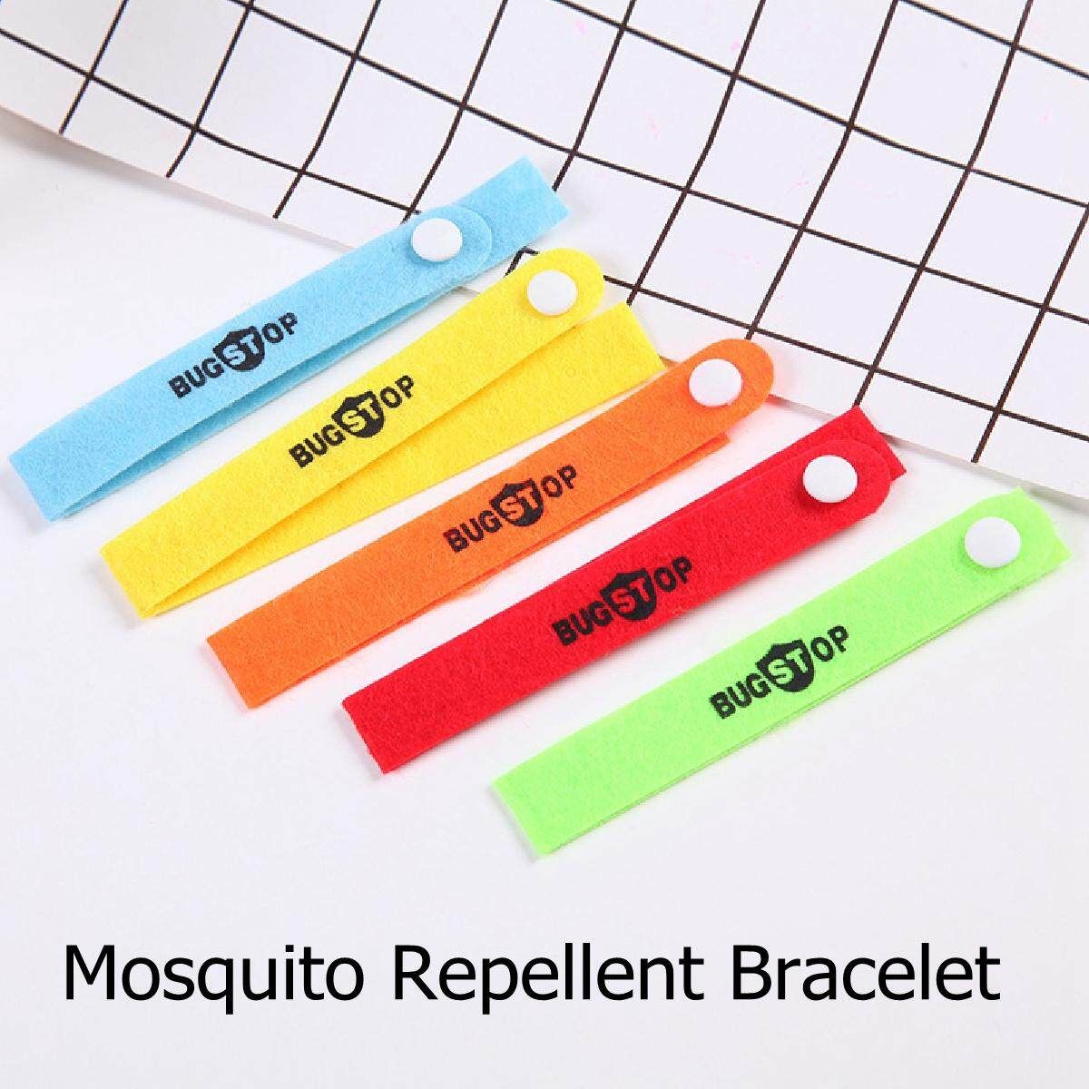 40Pcs Anti Mosquito Insect Bug Repellent Bracelet Children Natural Citronella Oil Wrist Band Camping Hiking