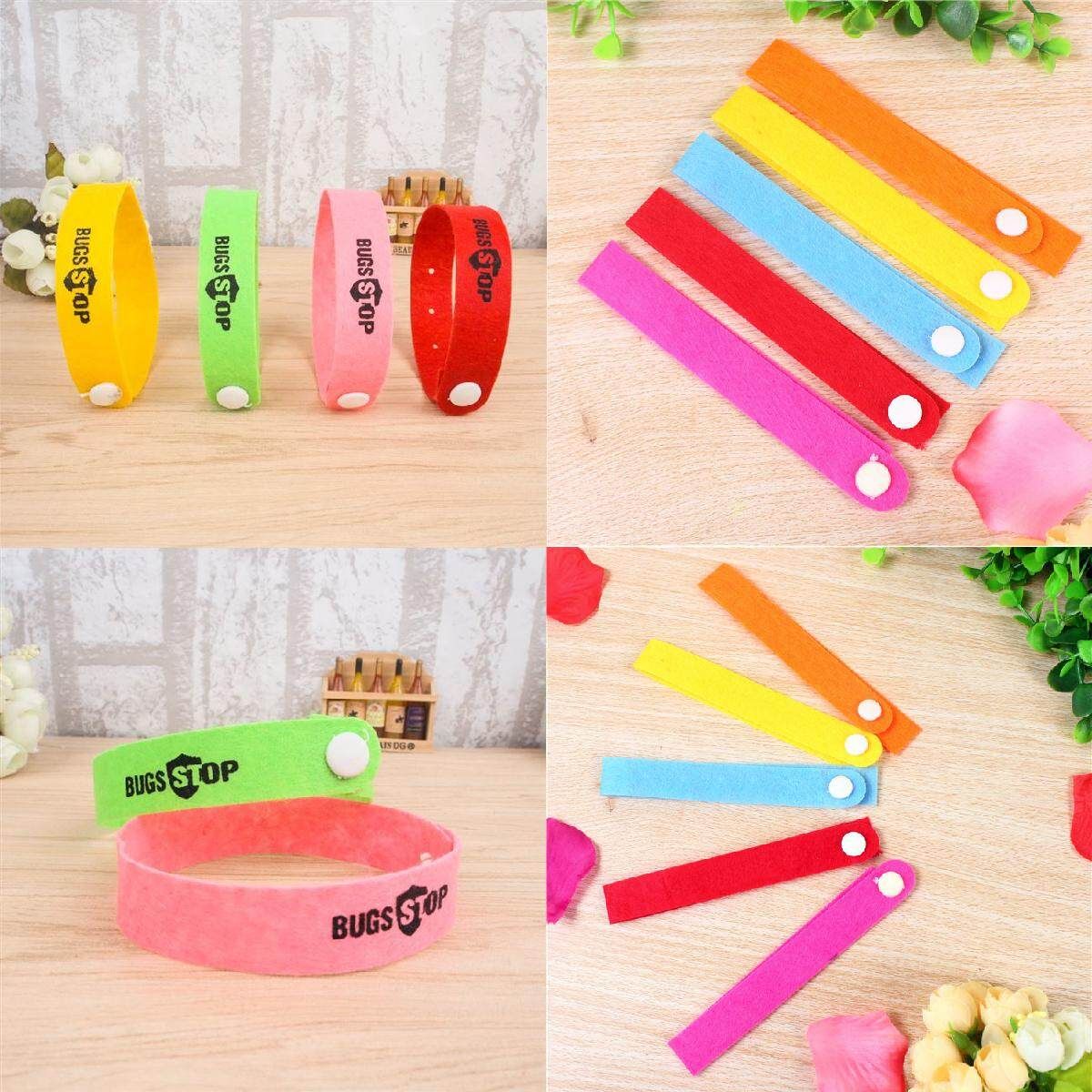 40Pcs Anti Mosquito Insect Bug Repellent Bracelet Children Natural Citronella Oil Wrist Band Camping Hiking