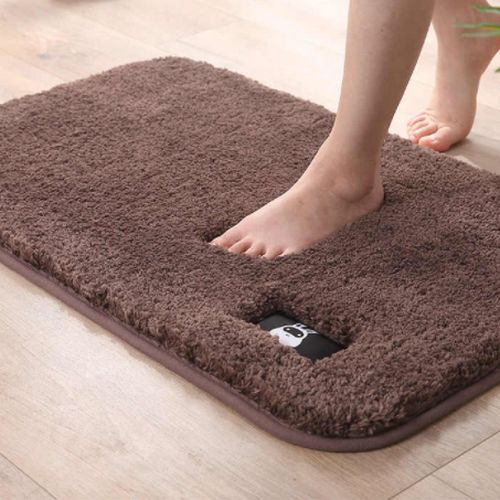 Bathroom Toilet Absorbent Bath Mat Carpet Bedroom Non-slip Foot Pad - 40x60cm(Brown)
