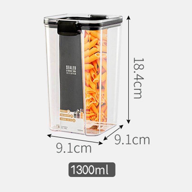 Sealed Jar Transparent Plastic Kitchen Spice Food Storage Tank Household Grain Multi-Grain Storage Box 1300Ml
