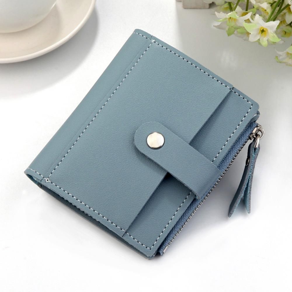hengsheng new women's wallet short driver's license wallet Korean version of the coin purse women's mini button bag 075-2 pink