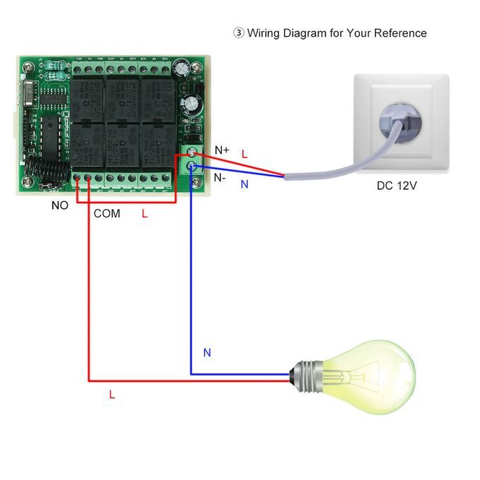 433Mhz DC 12V 6CH Channel Universal 10A Relay Wireless RF