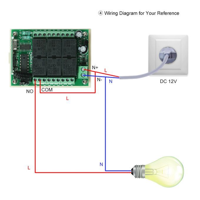 433Mhz DC 12V 6CH Channel Universal 10A Relay Wireless RF