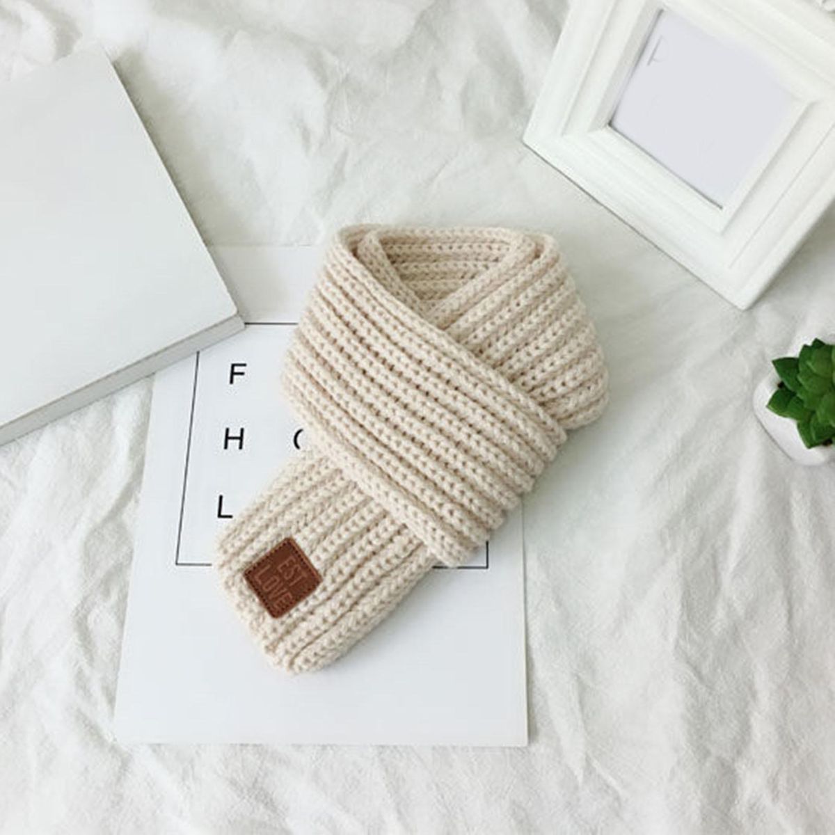 Kids Scarf Cozykidz Knitted Neck Wrap Soft Warm Winter for Babies Beige