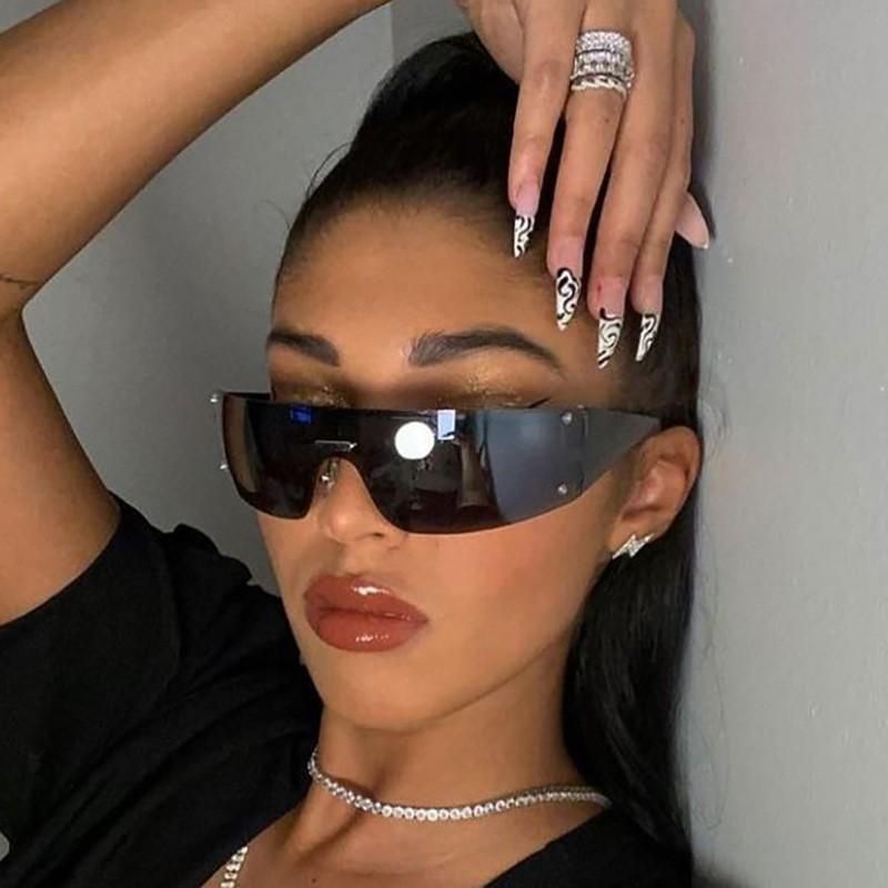 Luxury Brand Punk Sunglasses NEW Women One Piece Designer Sun Glasses UV400 Unisex Shades Eyewear Fashion Y2k Eyeglasses