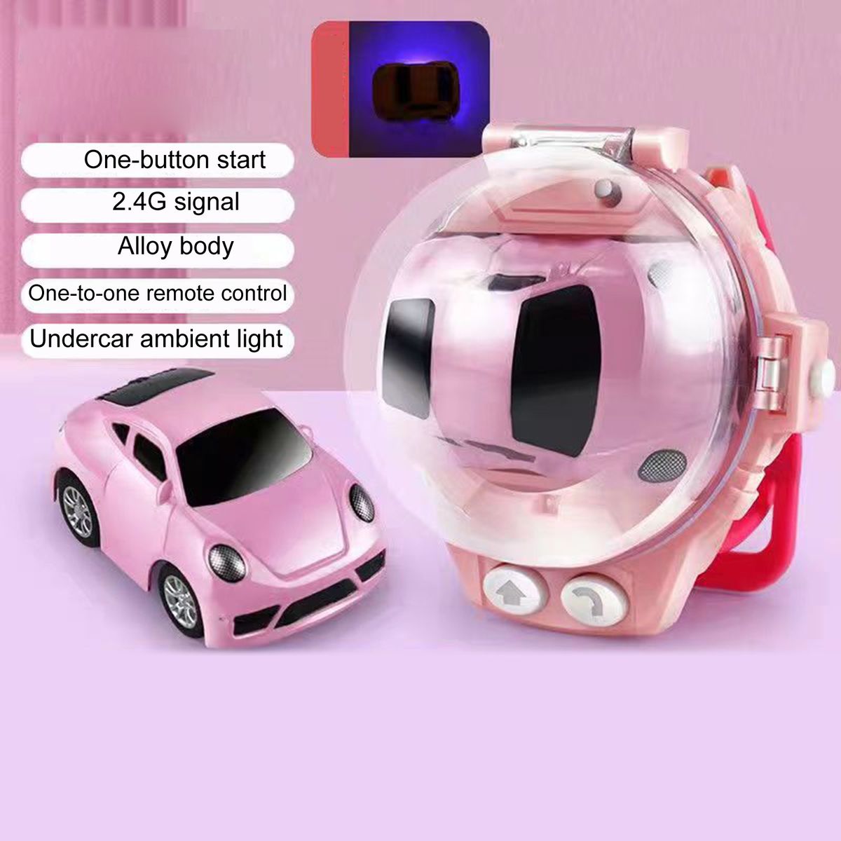 1 Set Mini Car Toy Cartoon Watch Remote Control Racing Car Toy F