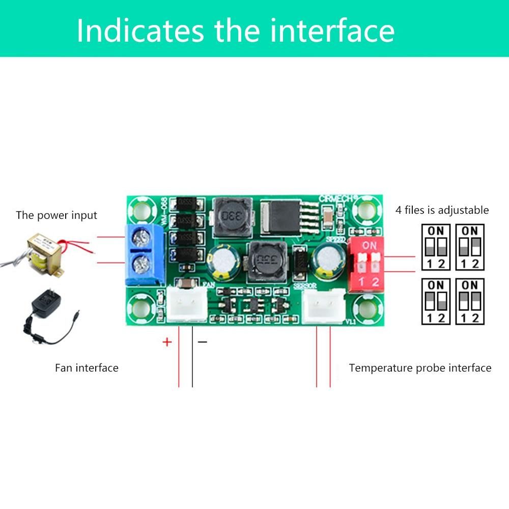 Thermostat Temperature Control Fan Module 12V Speed Regulator Temperature Control Board DC Temperature Control Board