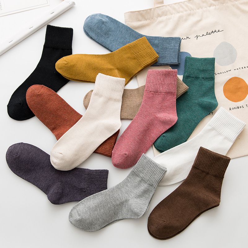 Women Cotton Socks,Casual Autumn Winter Socks 12 Pairs