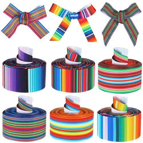 6 Rolls Of Carnival Grosgrain Ribbon Suitable For