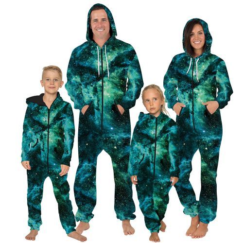 Parent-child Tie-Dye Starry Sky Hooded Sweatshirt---ParentTKAA024-BES054
