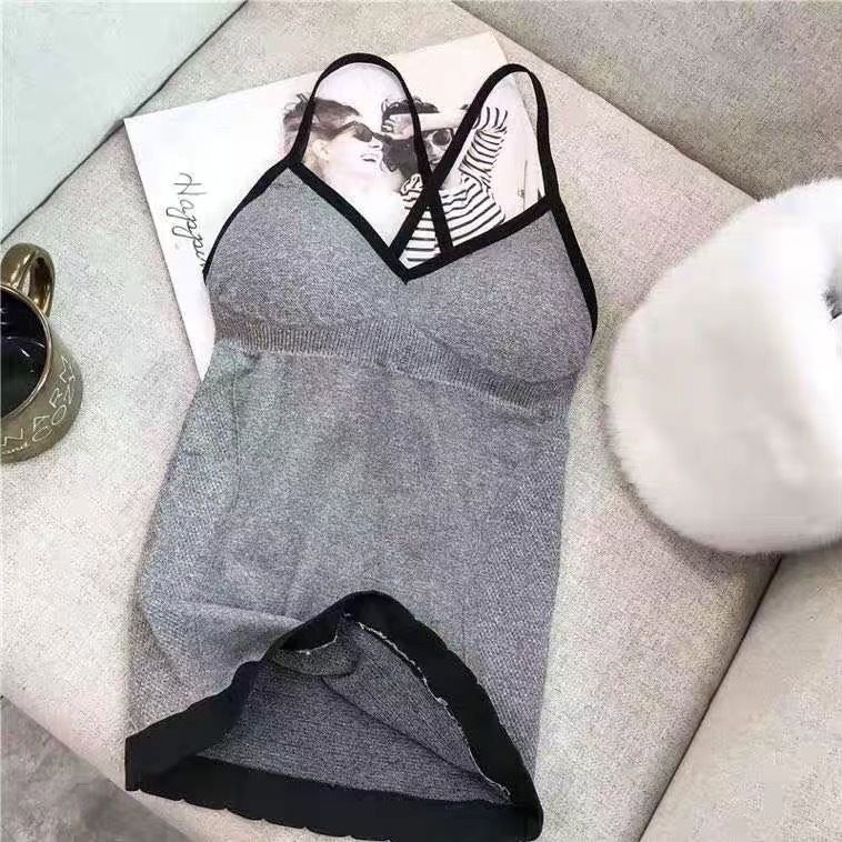 Grey And Black Quality Ladies Bra Camisole Top/Yoga Top