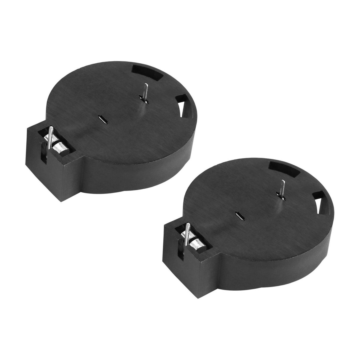2 Pcs CR2450 Coin Cell on Battery Socket Holder Case 2 Pins Black