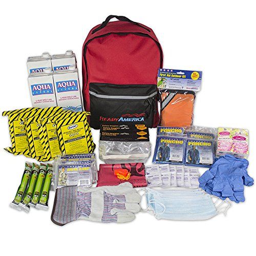 Ready America 70380 72 Hour Emergency Kit Red  LifeStraw Per