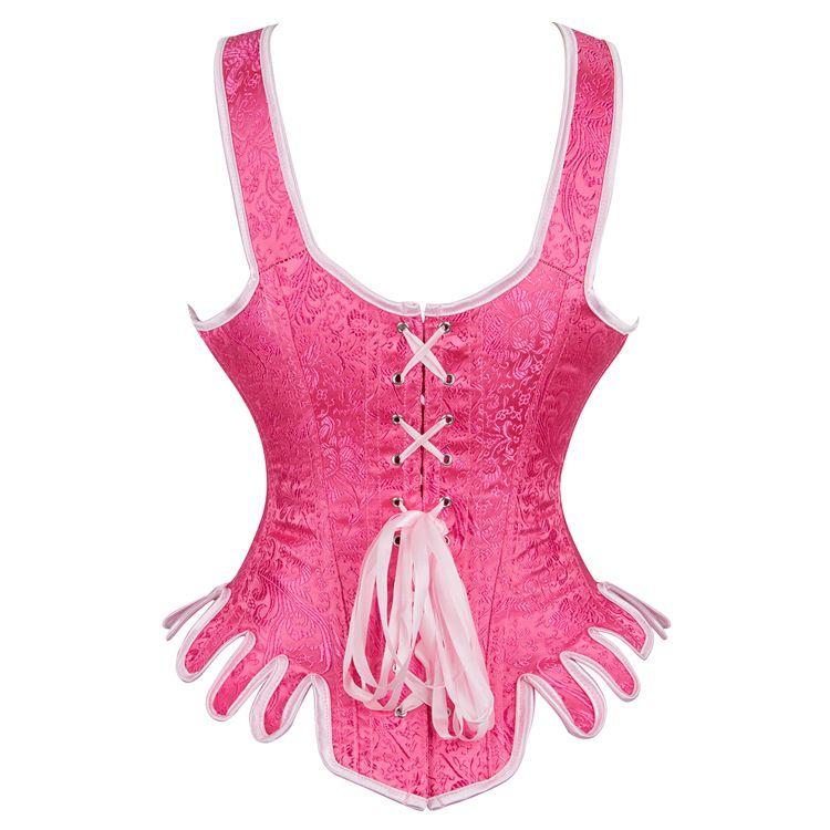 Corset Barbie Pink Retro U-neck Court Corset Waist
