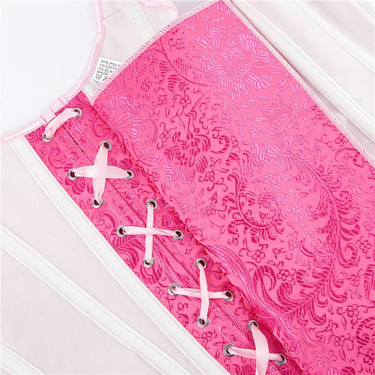 Corset Barbie Pink Retro U-neck Court Corset Waist
