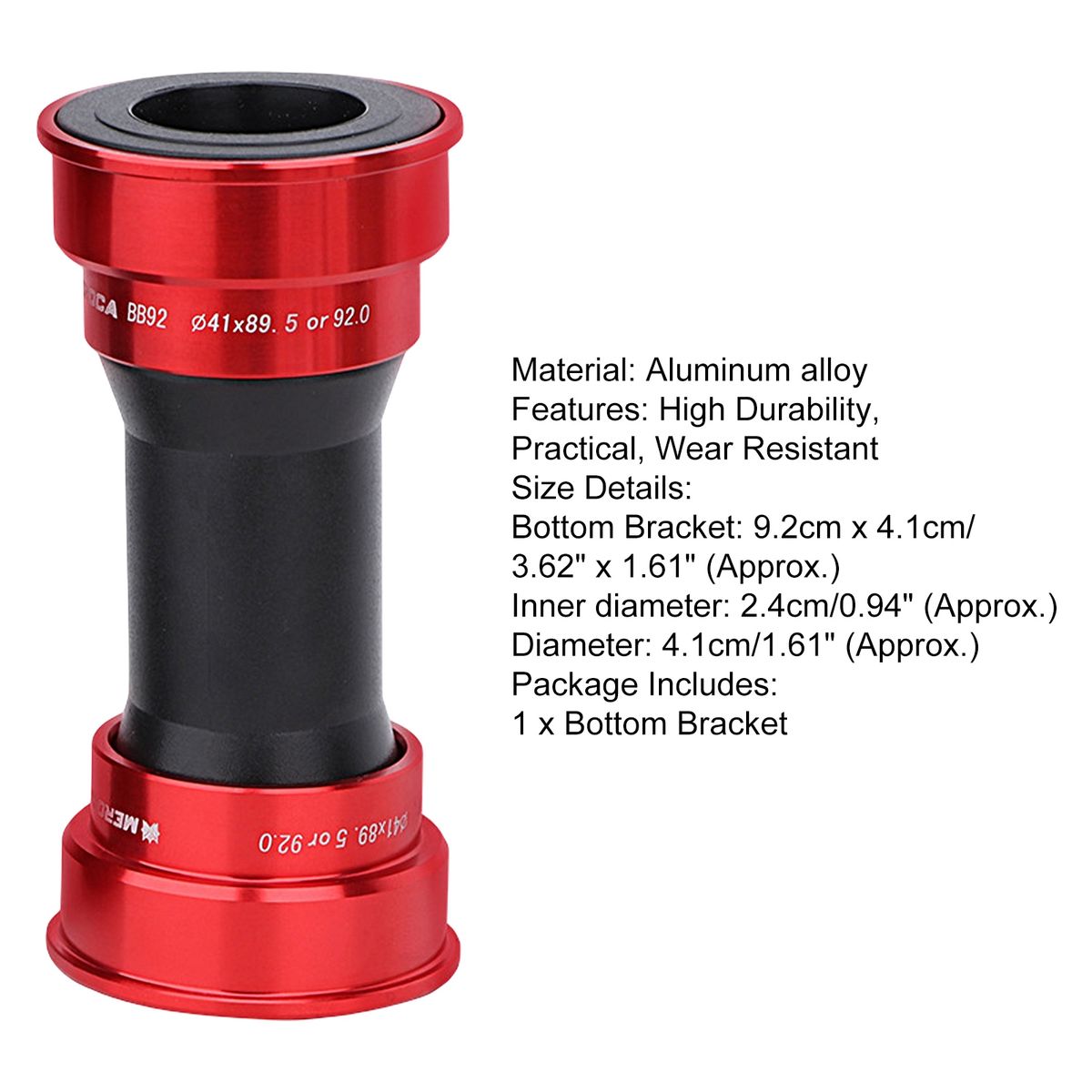 Bicycle Bottom Bracket Impact Resistant MTB Bike Bottom Bracket Red