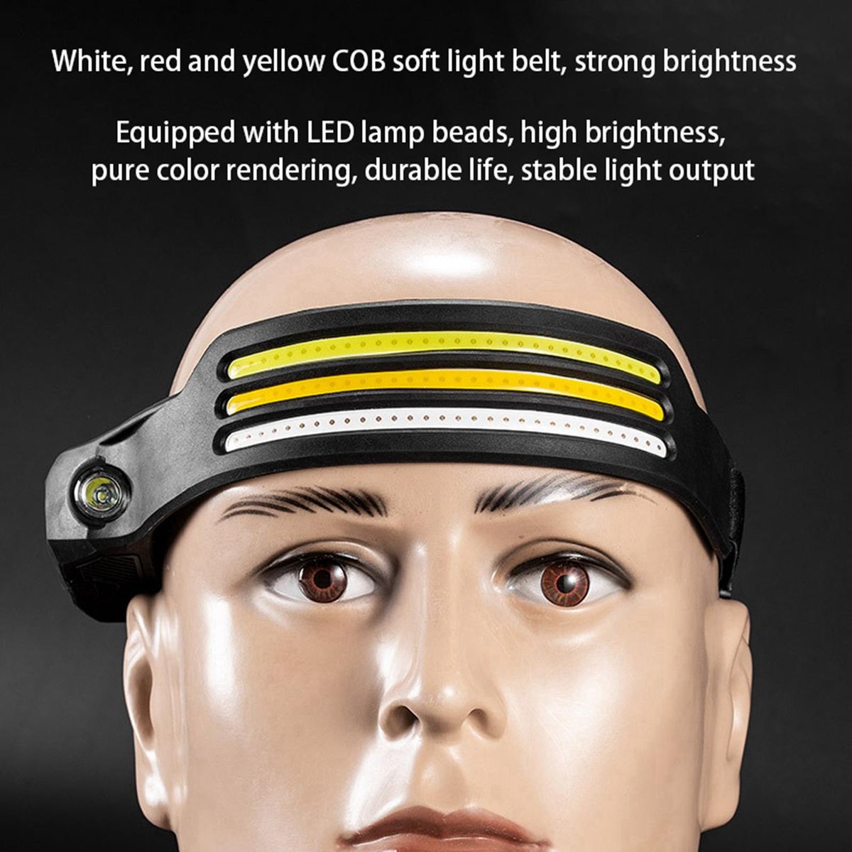 Bright COB Headlight LED Torch Floodlight Head Band With