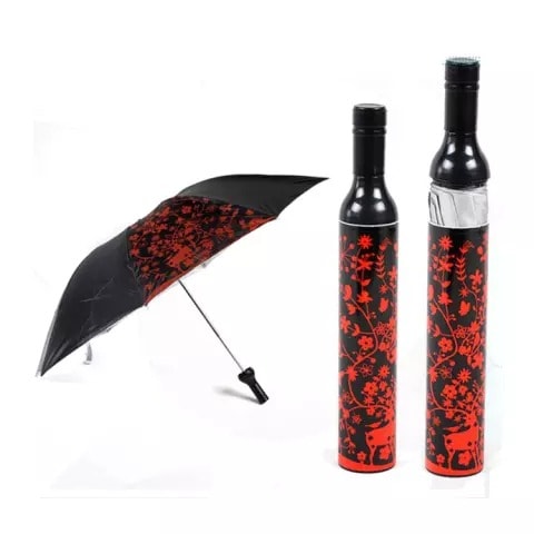 Wine Bottle Umbrella Red