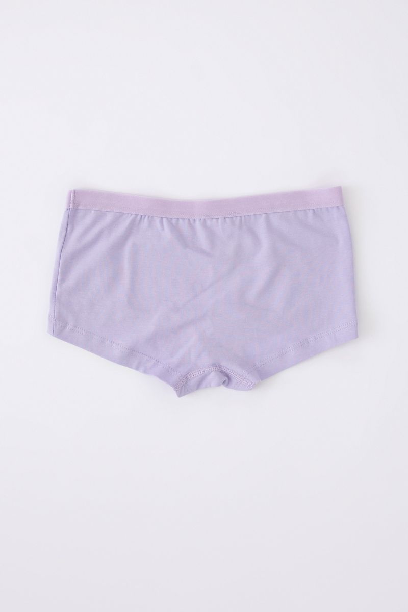 2 Piece Set Girl Underwear Regular Fit Knitted Boxer -Purple and Yellow