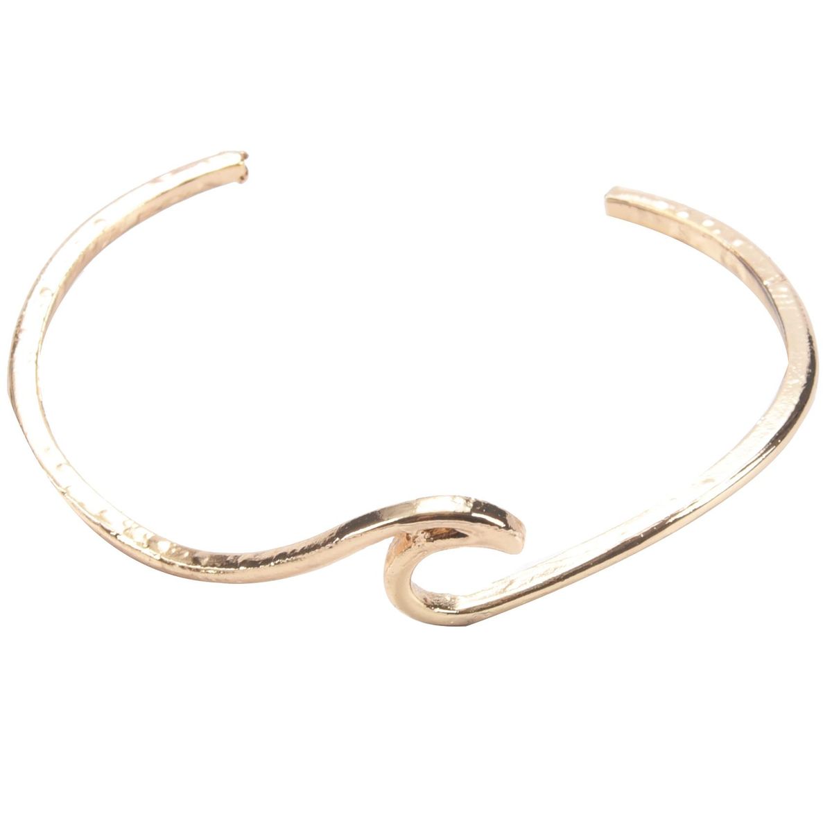 Simple Adjustable Gold Open Bangle Wave Bracelet Jewellery