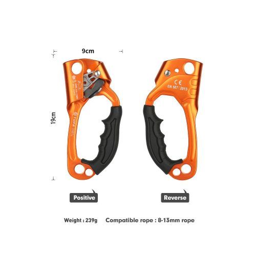 Outdoor Rock Climbing SRT Professional Hand Ascender Device Mountaineer Handle Ascender Left Hand Right Hand Climbing Rope Tools