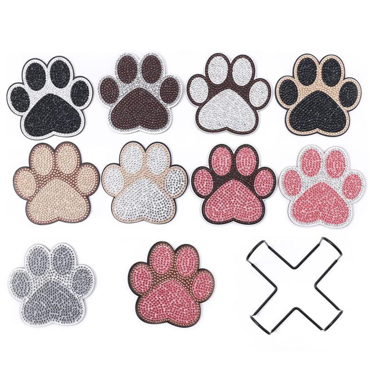 1 Set DIY Tea Coaster DIY Cat Claw Diamond Painting Cup Mat Decoration