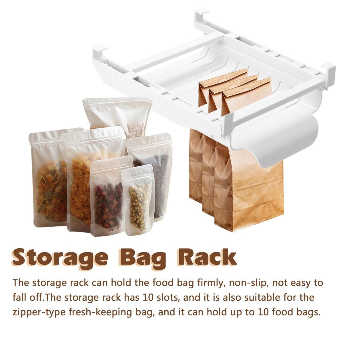 Refrigerator Storage Bag Rack Ziplock Bag Organizer Fridge Organizer Freshness Protection Package Orbital Rack