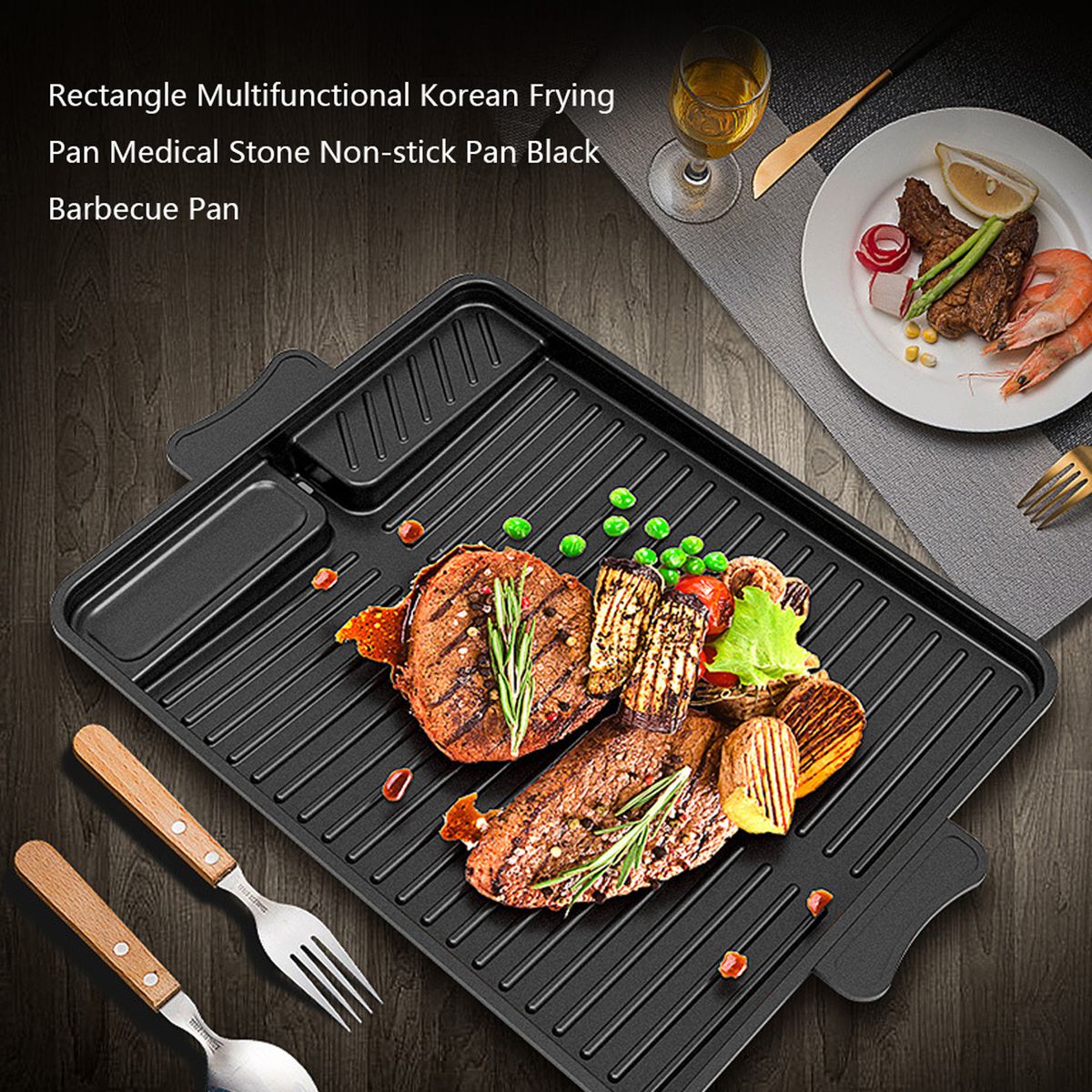 Rectangle Multifunctional Korean Frying Pan Medical Stone