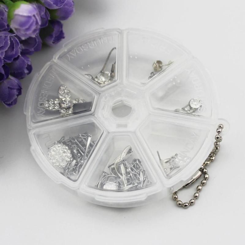 Portable 7 Day Weekly Round Drug Tablet Pill Box