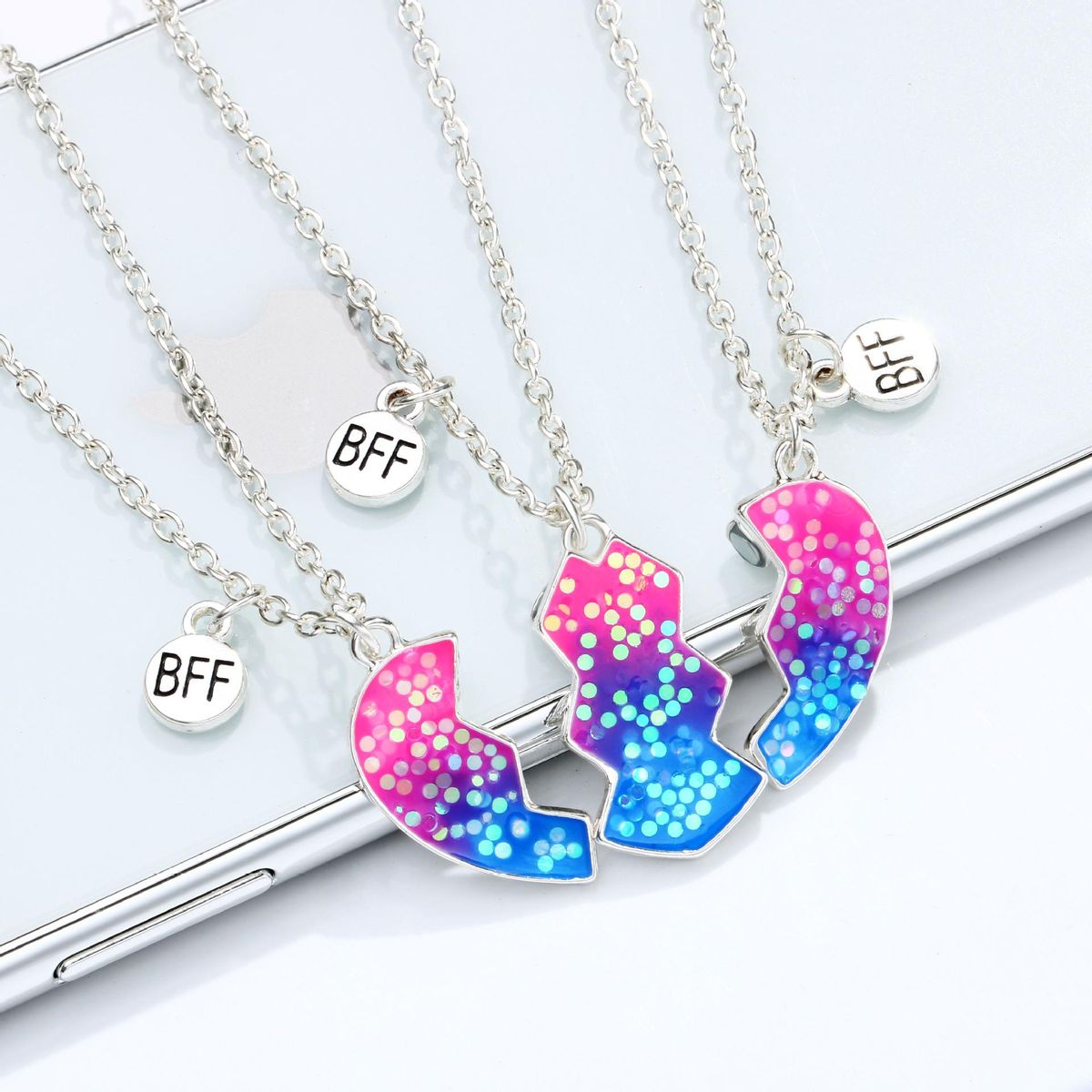 Hot selling Heartbreaking Love Three Friends Children's Necklace Set of 3 pieces