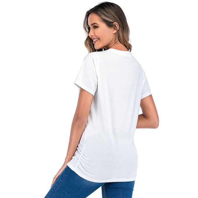 Pregnant Woman  Omfortable T-shirt Short Sleeve T-shirt With Number Design-white-3XL