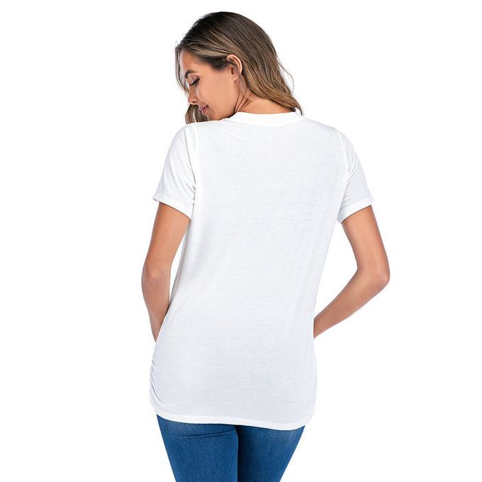 Pregnant Woman  Omfortable T-shirt Short Sleeve T-shirt With Number Design-white-3XL
