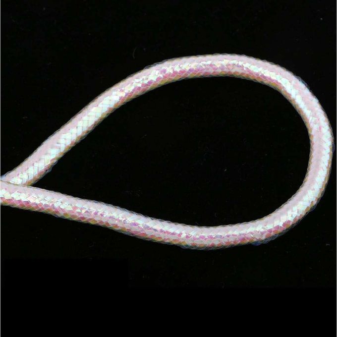 2pcs Holographic Elastic Mylar Cord Braid Flash Tubing For Fly White