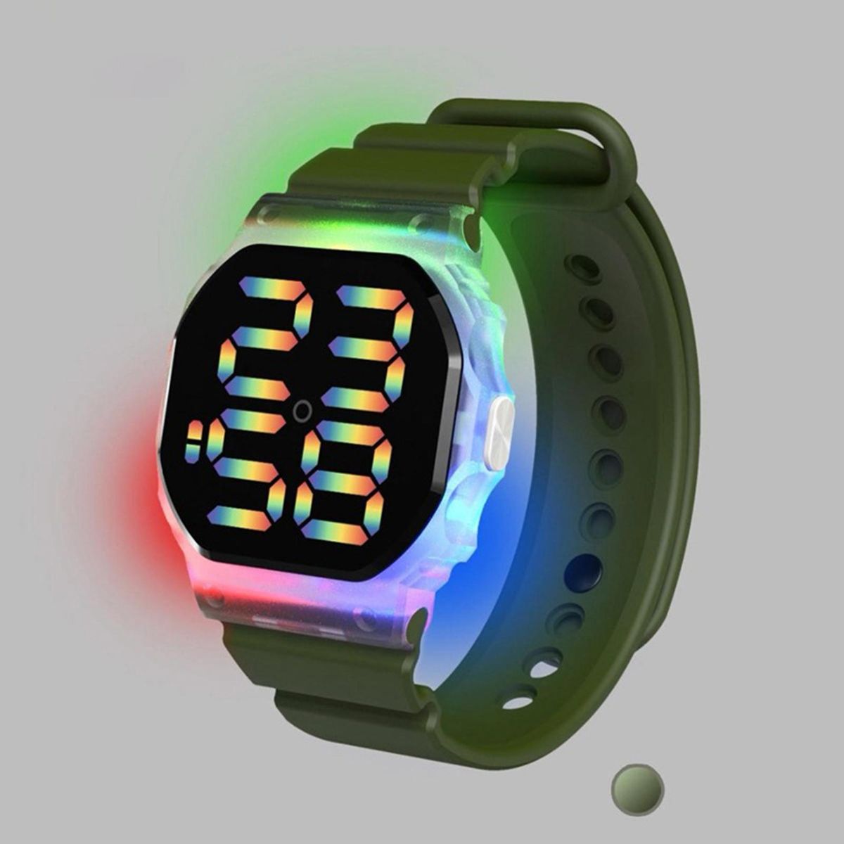 Digital Watch 30 Meters Waterproof Decorative-Army Green