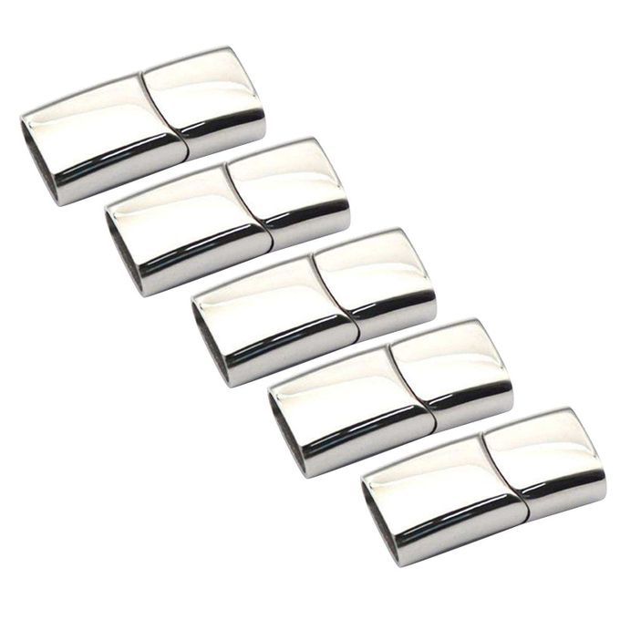 5 Pcs Stainless Steel Strong Magnetic Clasps Necklace DIY Silver2