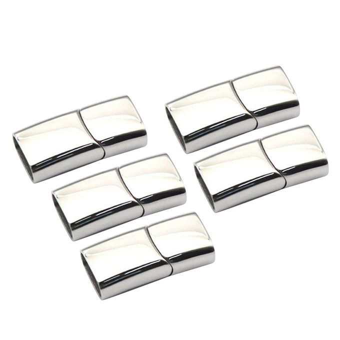 5 Pcs Stainless Steel Strong Magnetic Clasps Necklace DIY Silver2