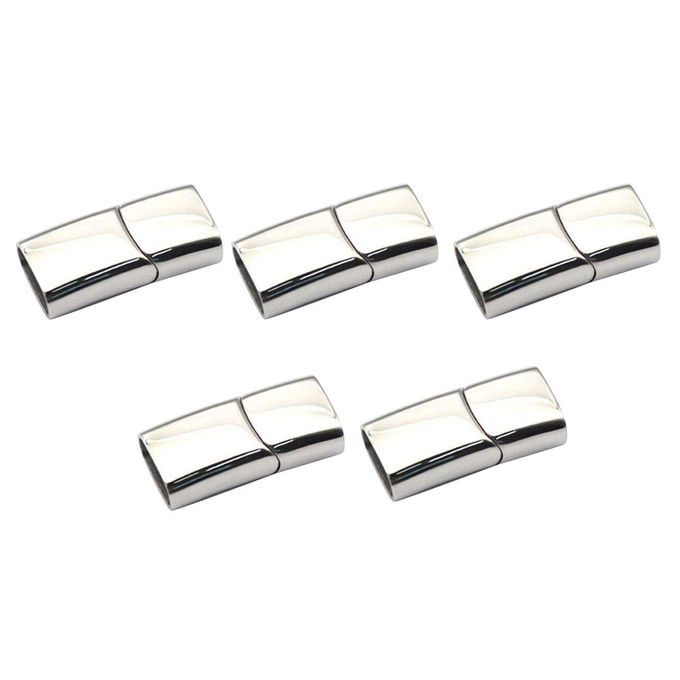 5 Pcs Stainless Steel Strong Magnetic Clasps Necklace DIY Silver2