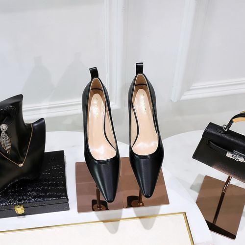 Lady Shoes Women's Fashion Thick Heel Shoes Ladies Office Pumps Black