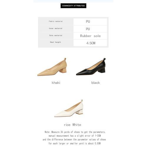 Lady Shoes Women's Fashion Thick Heel Shoes Ladies Office Pumps Black