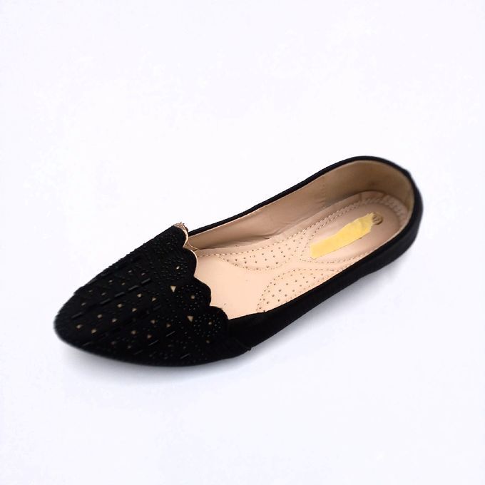 Trendy Flat Shoe For Ladies Women-black