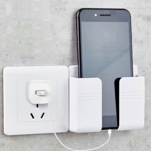 Multifunction Wall Mounted Phone Charging  Holder - White