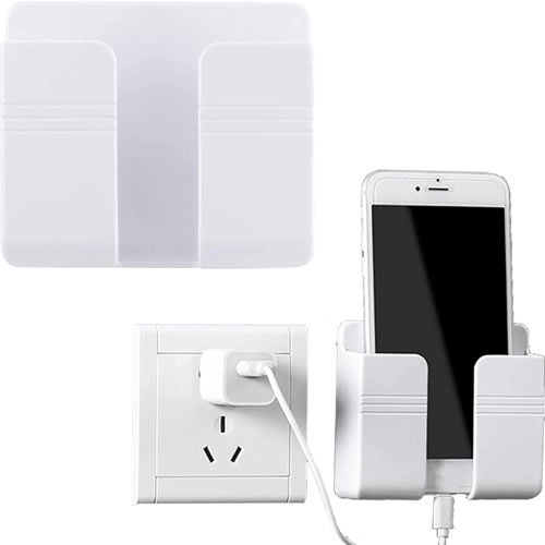 Multifunction Wall Mounted Phone Charging  Holder - White