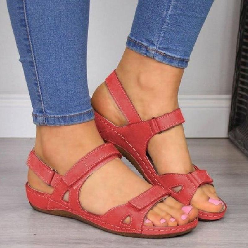 Women Summer Open Toe Comfy Sandals Super Soft Premium Orthopedic Low Heels Walking Sandals  Toe Corrector Cusion(#Gray)